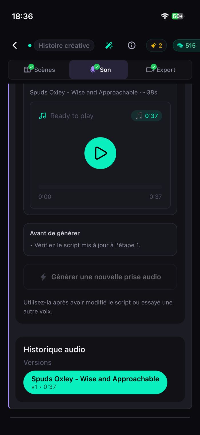 Éditeur de voix et de narration dans l'application Hubfluencer
